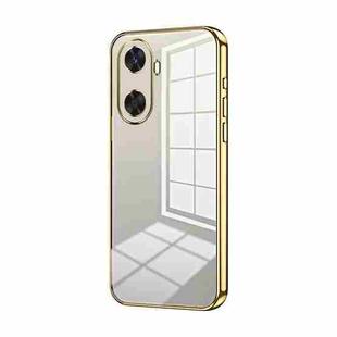 For Huawei Enjoy 60 Transparent Plating Fine Hole Phone Case(Gold)