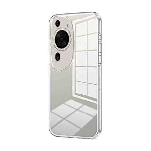 For Huawei P60 Art Transparent Plating Fine Hole Phone Case(Transparent)