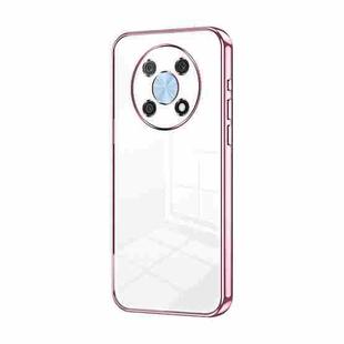 For Huawei nova Y90 / Enjoy 50 Pro Transparent Plating Fine Hole Phone Case(Pink)