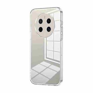 For Huawei Mate 50 Pro Transparent Plating Fine Hole Phone Case(Transparent)