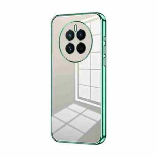 For Huawei Mate 50 Transparent Plating Fine Hole Phone Case(Green)