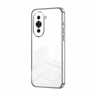 For Huawei nova 10 Pro Transparent Plating Fine Hole Phone Case(Silver)