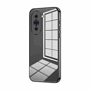 For Huawei nova 10 Pro Transparent Plating Fine Hole Phone Case(Black)