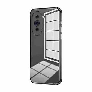 For Huawei nova 10 Transparent Plating Fine Hole Phone Case(Black)