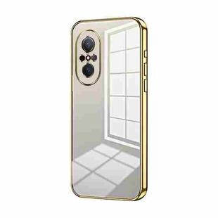 For Huawei nova 9 SE Transparent Plating Fine Hole Phone Case(Gold)