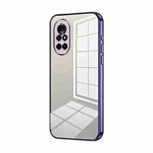 For Huawei nova 8 4G / 5G Transparent Plating Fine Hole Phone Case(Purple)