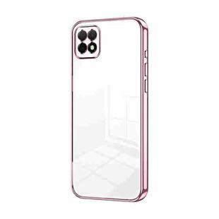 For Huawei Enjoy 20 / nova Y60 Transparent Plating Fine Hole Phone Case(Pink)