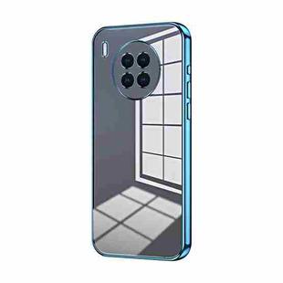 For Huawei nova 8i / Honor 50 Lite Transparent Plating Fine Hole Phone Case(Blue)
