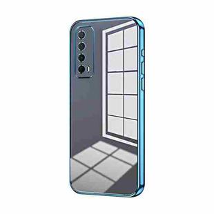 For Huawei Enjoy 20 SE / Y7a Transparent Plating Fine Hole Phone Case(Blue)