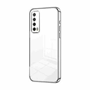 For Huawei Enjoy 20 SE / Y7a Transparent Plating Fine Hole Phone Case(Silver)