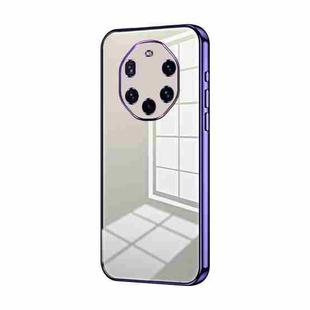 For Huawei Mate 40 RS  Transparent Plating Fine Hole Phone Case(Purple)
