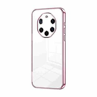 For Huawei Mate 40 RS  Transparent Plating Fine Hole Phone Case(Pink)