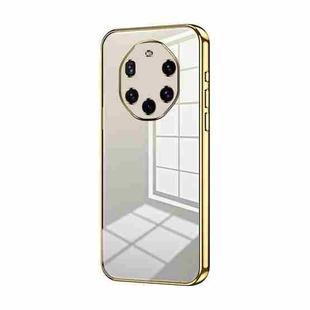 For Huawei Mate 40 RS  Transparent Plating Fine Hole Phone Case(Gold)