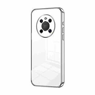 For Huawei Mate 40 Transparent Plating Fine Hole Phone Case(Silver)
