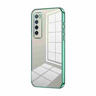 For Huawei nova 7 Transparent Plating Fine Hole Phone Case(Green)