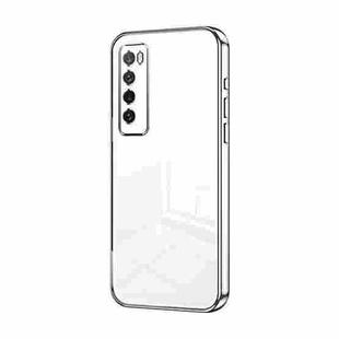 For Huawei nova 7 Transparent Plating Fine Hole Phone Case(Silver)