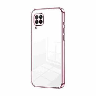 For Huawei nova 6 SE / P40 lite 4G Transparent Plating Fine Hole Phone Case(Pink)