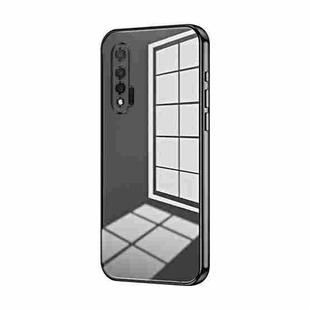 For Huawei nova 6 Transparent Plating Fine Hole Phone Case(Black)