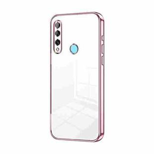 For Huawei Enjoy 10 Plus / P Smart Z Transparent Plating Fine Hole Phone Case(Pink)