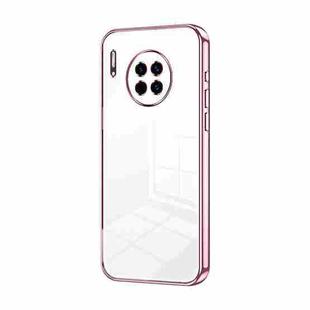 For Huawei Mate 30 Transparent Plating Fine Hole Phone Case(Pink)