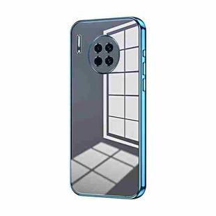 For Huawei Mate 30 Transparent Plating Fine Hole Phone Case(Blue)