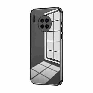 For Huawei Mate 30 Transparent Plating Fine Hole Phone Case(Black)