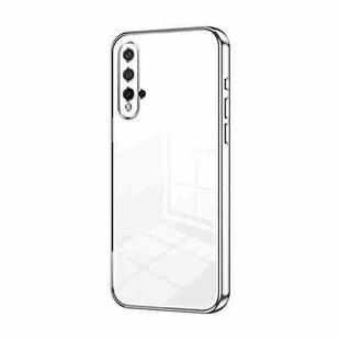 For Huawei nova 5 Pro Transparent Plating Fine Hole Phone Case(Silver)