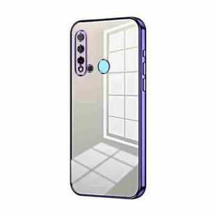 For Huawei nova 5i / P20 lite 2019 Transparent Plating Fine Hole Phone Case(Purple)
