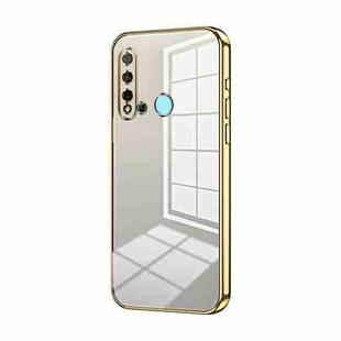 For Huawei nova 5i / P20 lite 2019 Transparent Plating Fine Hole Phone Case(Gold)