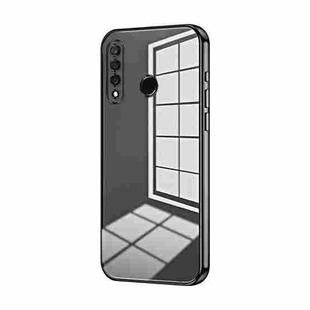 For Huawei nova 4e / P30 lite Transparent Plating Fine Hole Phone Case(Black)