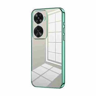 For Huawei nova 12 SE Transparent Plating Fine Hole Phone Case(Green)