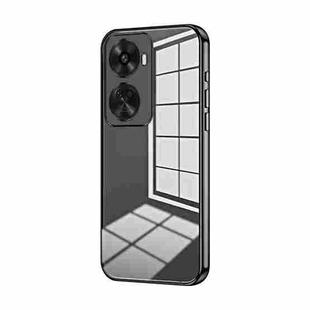 For Huawei nova 12 SE Transparent Plating Fine Hole Phone Case(Black)