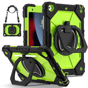 For iPad 10.2 2021 / 2020 / 2019 Contrast Color Robot Silicone Hybrid PC Tablet Case(Black Yellow Green)
