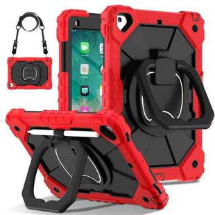 For iPad Air / Air 2 / 9.7 2018/2017 Contrast Color Robot Silicone Hybrid PC Tablet Case(Red Black)