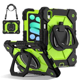For iPad mini 2024 / mini 6 Contrast Color Robot Silicone Hybrid PC Tablet Case(Black Yellow Green)