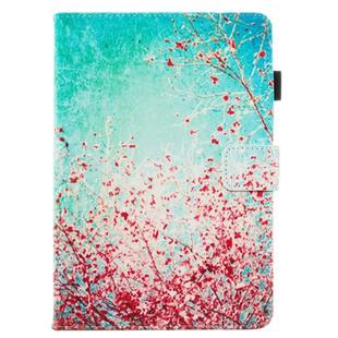 For Amazon Kindle Fire HD 8 (2020) Painted Flat Leather Case with Card Slot & Wallet & Holder & Sleep / Wake-up Function(Cherry Tree)
