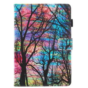 For Amazon Kindle Fire HD 8 (2020) Painted Flat Leather Case with Card Slot & Wallet & Holder & Sleep / Wake-up Function(Color Tree)