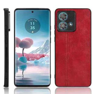 For Motorola Edge 40 Neo 5G Cow Pattern Sewing Back Cover Phone Case(Red)