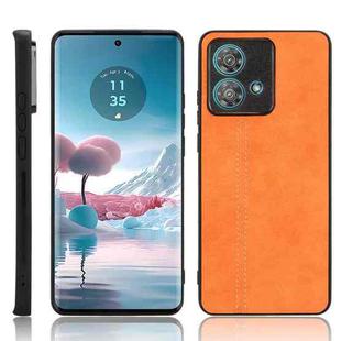For Motorola Edge 40 Neo 5G Cow Pattern Sewing Back Cover Phone Case(Orange)