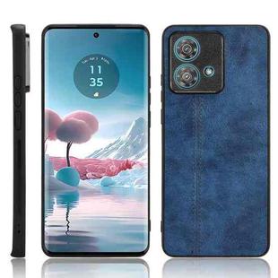 For Motorola Edge 40 Neo 5G Cow Pattern Sewing Back Cover Phone Case(Blue)