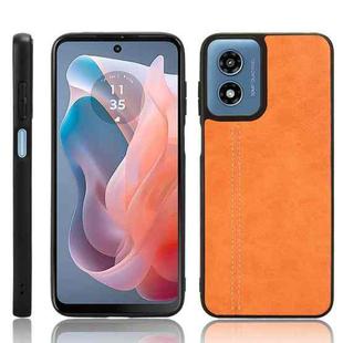 For Motorola Moto G Play 4G 2024 Cow Pattern Sewing Back Cover Phone Case(Orange)