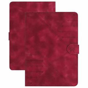 For 10 inch YX Small Butterfly Embossed Leather Tablet Case(Red)