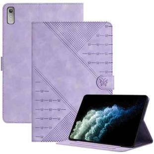 For Lenovo Tab M10 5G 10.6 2023 YX Small Butterfly Embossed Leather Tablet Case(Purple)