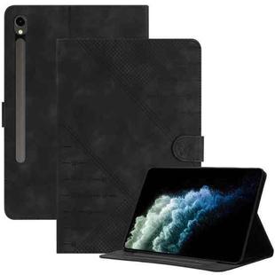 For Samsung Galaxy Tab S9 / S9 FE 2023 YX Small Butterfly Embossed Leather Tablet Case(Black)