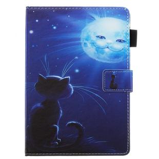 For Amazon Kindle Fire HD 8 (2020) Flat Texture Flat Leather Case with Card Slot & Wallet & Holder & Sleep / Wake-up Function(Cat And Sun)