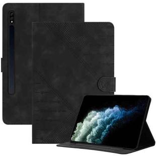 For Samsung Galaxy Tab S7 T870 YX Small Butterfly Embossed Smart Leather Tablet Case(Black)