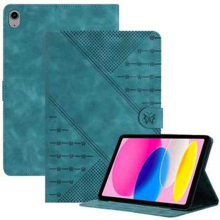 For iPad 10th Gen 10.9 2022 YX Small Butterfly Embossed Smart Leather Tablet Case(Light Blue)