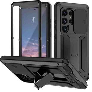 For Samsung Galaxy S24 Ultra 5G R-JUST Sliding Camera Life Waterproof Holder Phone Case(Black)