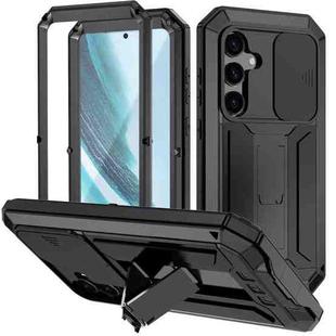 For Samsung Galaxy S24+ 5G R-JUST Sliding Camera Life Waterproof Holder Phone Case(Black)