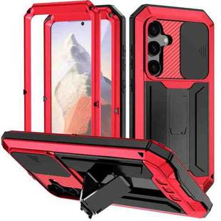 For Samsung Galaxy S25 5G R-JUST Sliding Camera Life Waterproof Holder Phone Case(Red)
